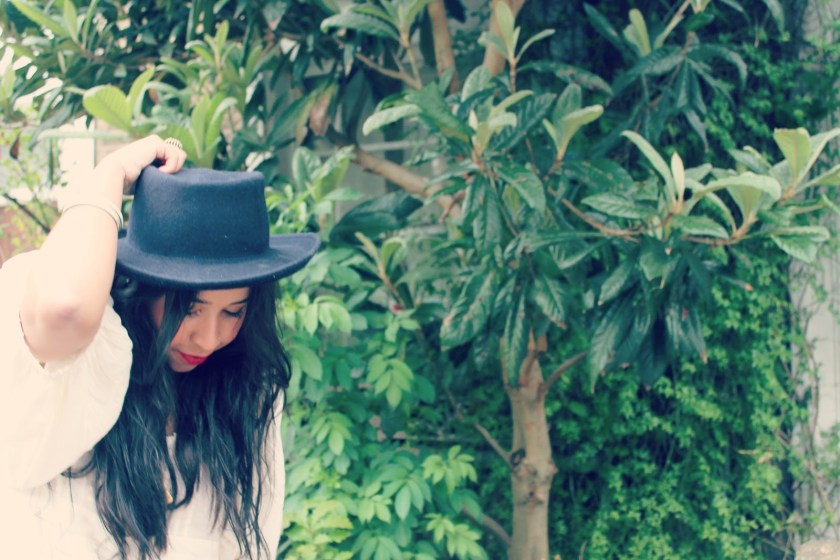 Girl wearing matador hat
