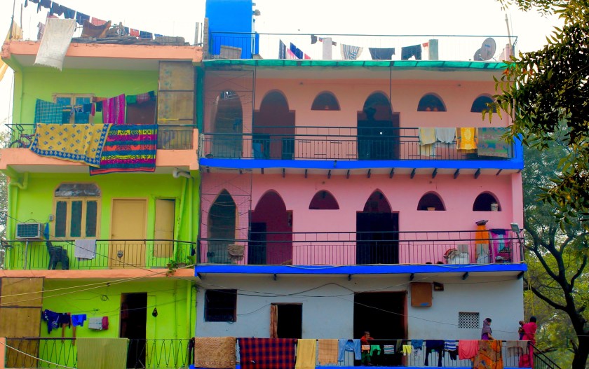 colourful indian houses delhi