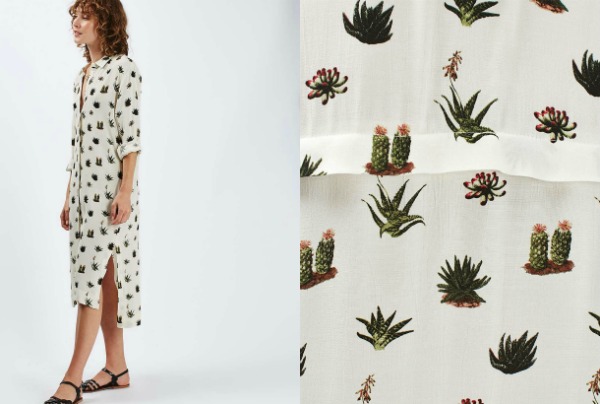 topshop cactus print shirt dress